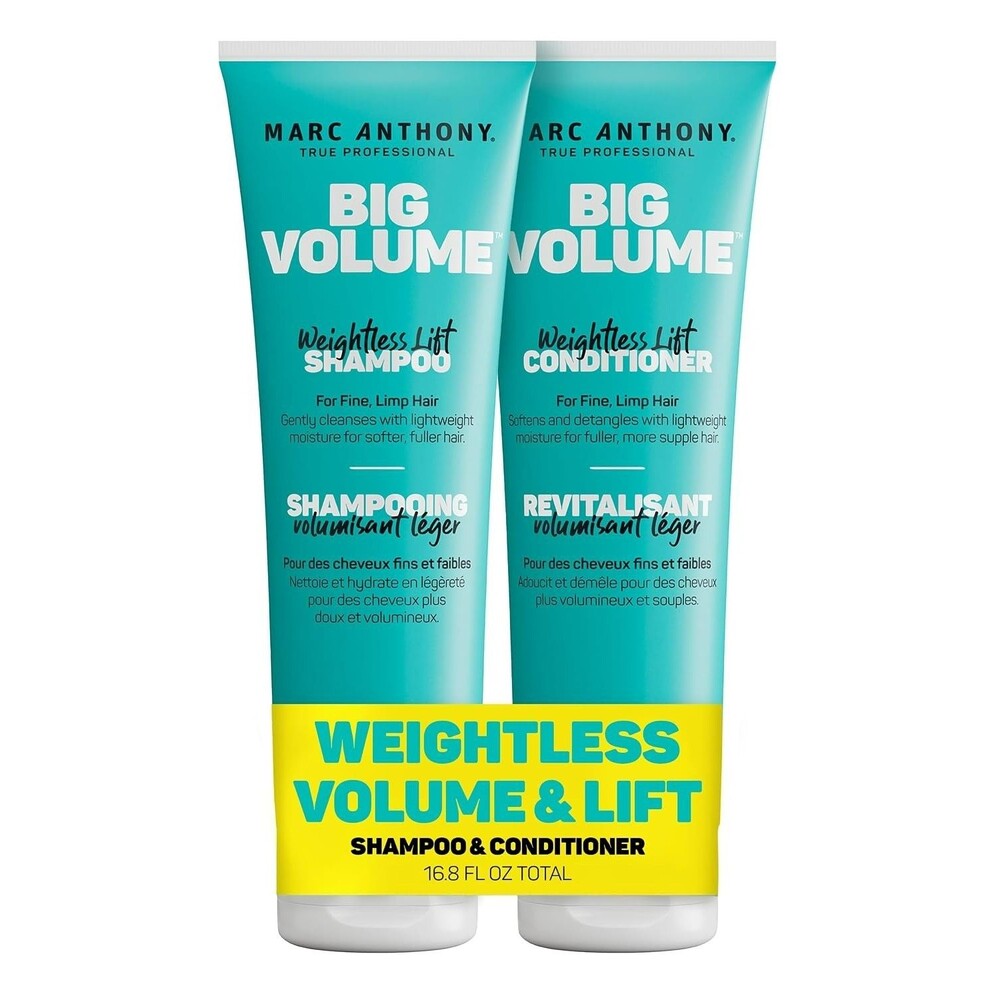 2-Pack Marc Anthony Big Volume Shampoo Conditioner Set for Fine Flat Hair 8.4oz